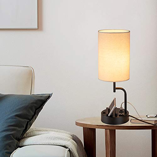 Table Lamp with 3 USB Charging Ports (2 Count)