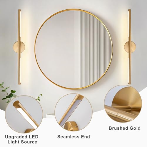 Gold Bathroom Light Fixtures Over Mirror 30 Inch