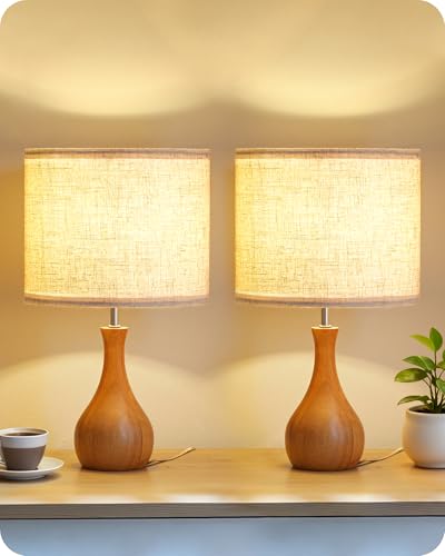 Wood Table Lamps Set of 2 (2 Count)