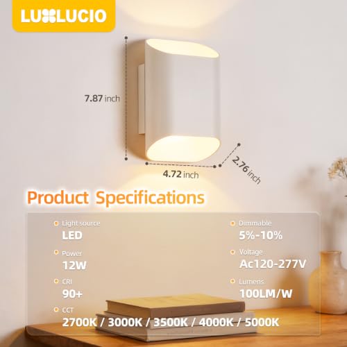 White Up & Down Modern Indoor Outdoor LED Wall Sconce (White / 1 pack)