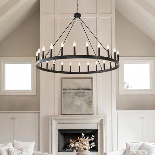 Black Farmhouse Chandelier 24