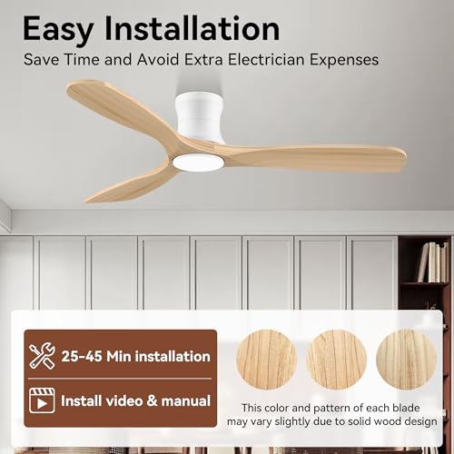 Flush Mount Ceiling Fans with Lights and Remote