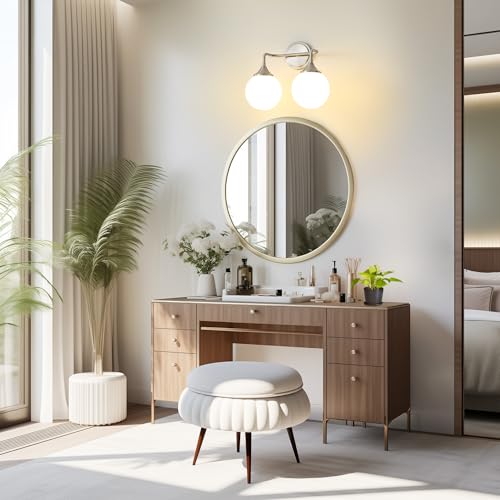 Brushed Nickel Bathroom Light Fixtures Over Mirror Vanity 2 (2 Count)