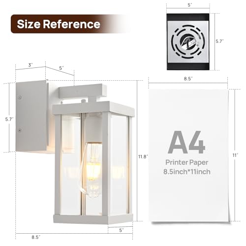 Porch Lights with GFCI Outlets Dusk to Dawn Outdoor Wall Lights Waterproof Exterior Lighting Fixtures Modern Outside Lights Wall Mount for House Patio Garage