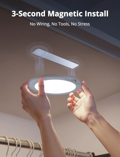 Rechargeable Motion Sensor Ceiling Light with Remote Wireless (2 Count)