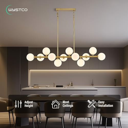 50" Large Glass Globe Sputnik Chandelier