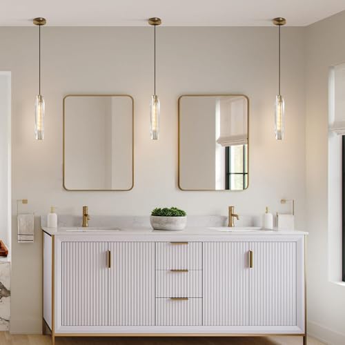 Lighting Modern Crystal Pendant Lights Kitchen Island Gold Pendant Light Bubble Glass Hanging Light Fixture Brushed Brass Ceiling Hanging Lighting Fixture for Dining Room Living Room