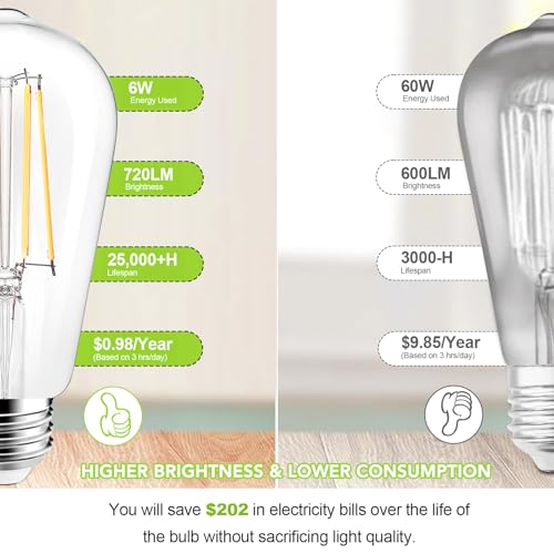 ST58 E26 LED Light Bulbs (4 Count)