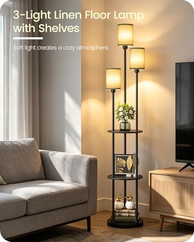 Floor Lamp with Shelves