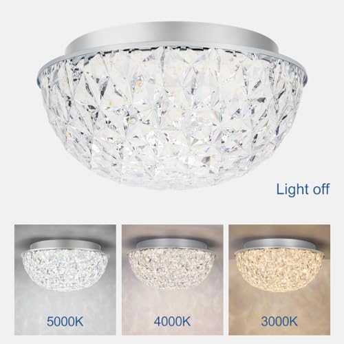 12in LED Crystal Chandelier Flush Mount