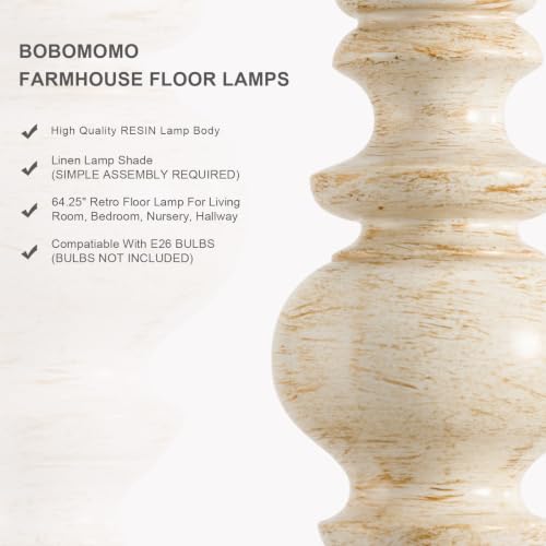64.25" Farmhouse Floor Lamp with Remote (Warm White & Gold)