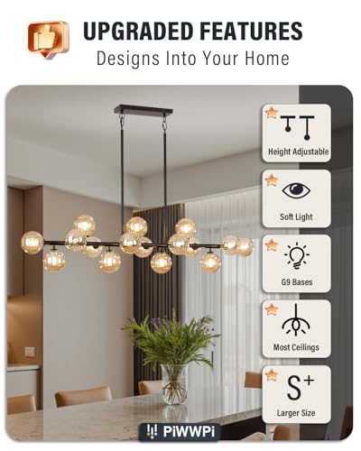 Large Linear Chandeliers for Dining Room Kitchen Island