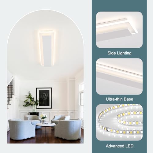 Modern LED Ceiling Light 60W White Hallway Light Fixtures 4000K Aluminum Long Flush Mount LED Ceiling Lamp for Hallway