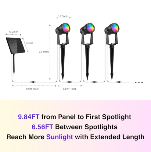 Solar Color Changing RGBW Landscape Spotlights (8 Count)