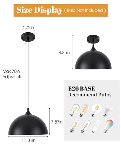 Black Pendant Light (3 Count)