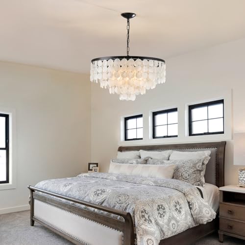 24" Coastal Capiz Shell Chandelier