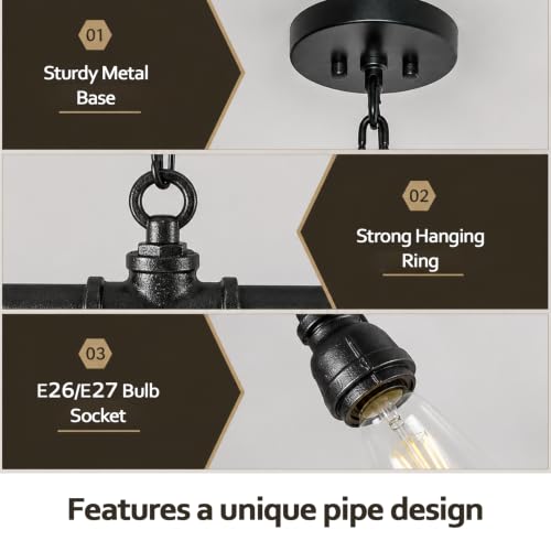 Rustic Industrial Tube Pipe Chandeliers