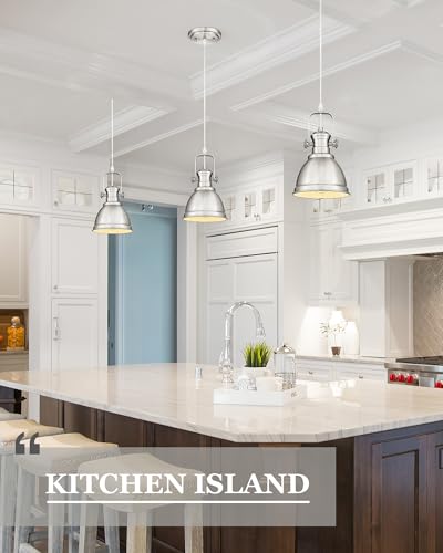 2 Pack Brushed Nickel Pendant Lights Kitchen Island (2 Count)
