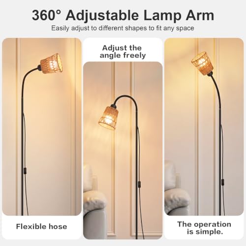 Boho Black Floor Lamp for Living Room (Black-1)