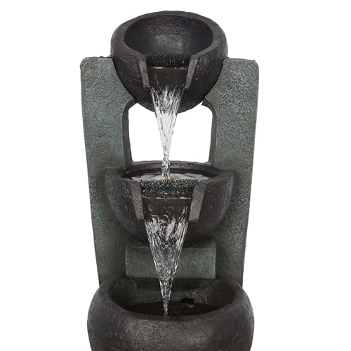 TZL400 34" 3 Tier Basin Cascading Fountain with LED Lights