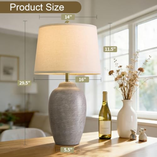 29.5" Tall Vintage Ceramic Table Lamp with 5FT Cord