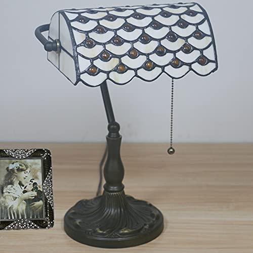 Tiffany Style Bankers Table Lamp Stained Glass Piano Desk Lamp Vintage Bedroom Bedside Lamp for Study