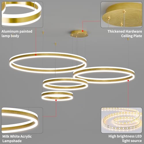 4 Ring Modern Ceiling Chandelier Light