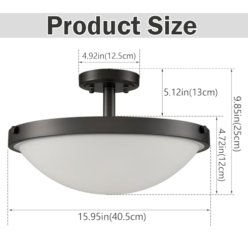 Modern Black Semi Flush Mount Ceiling Light Fixtures