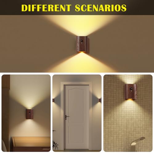 2 Pack Wood Step Light with Motion Sensor (2 Count)
