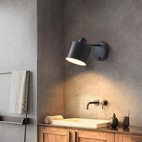 Black Farmhouse Hardwired Wall Sconce with Dimmer Switch Set of 2 (2 Count)