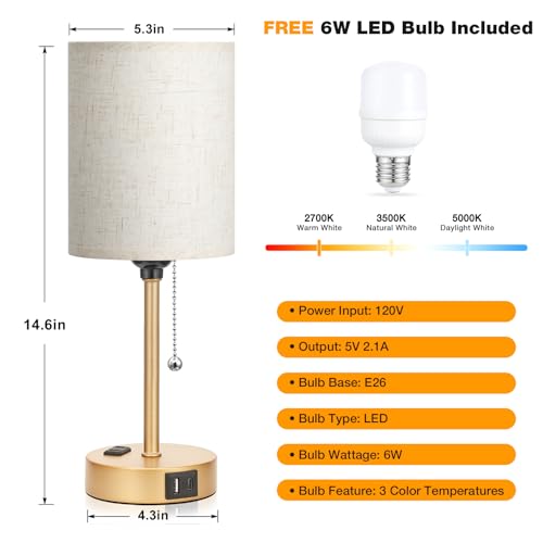 Small Bedside Table Lamp for Bedroom