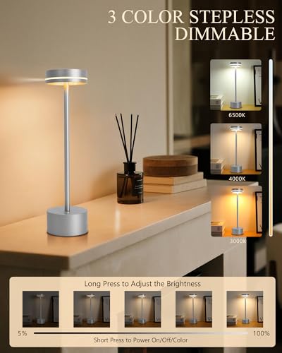 2 Pack LED Cordless Table Lamp Rechargeable (2 Count)