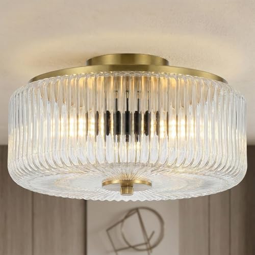 3 Light Gold Flush Mount Ceiling Light
