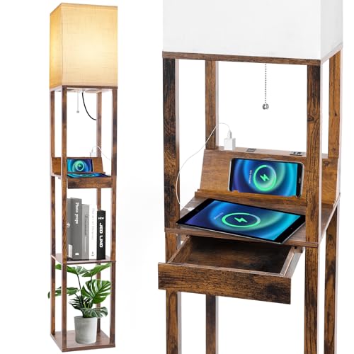 Floor Lamp with Shelves