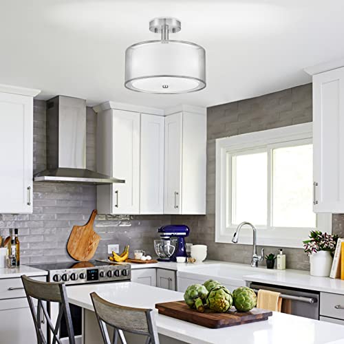 3 Light Semi Flush Mount Ceiling Light Fixture