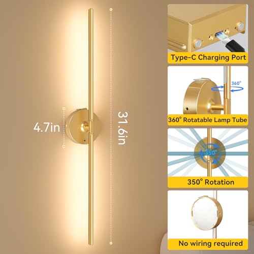 Battery Operated Wall Sconces Set of 2 (2 Count)