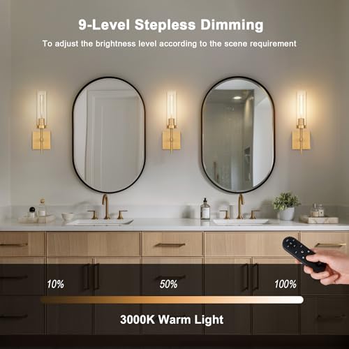 Gold Battery Operated Wall Sconce Set of 2 (2 Count)