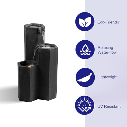 27.95“” H 3 Tiers Cascading Outdoor Water Fountain Made with Eco