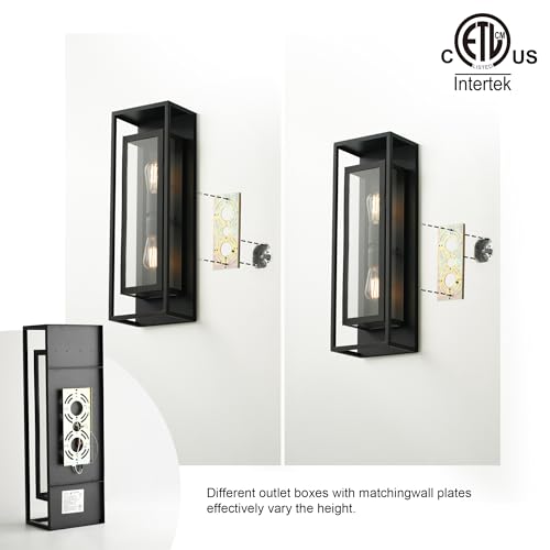 24" Modern Outdoor Porch Wall Light (2 Count)