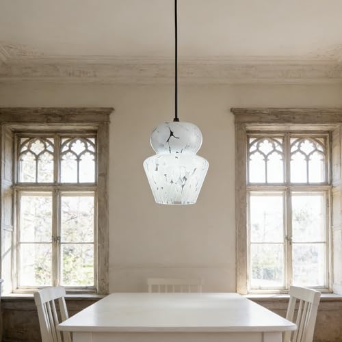 Industrial Pendant Light with Glass Shade Matte Black Pendant Lighting Adjustable Industrial Retro Style Hanging Light