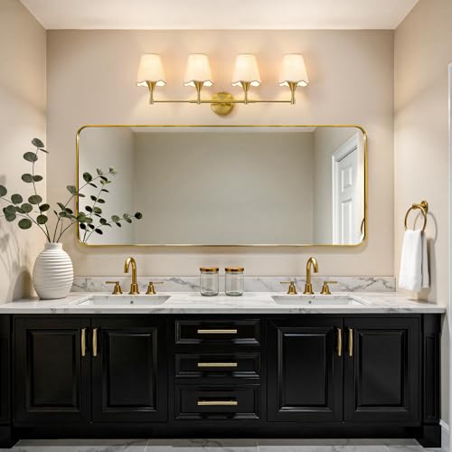 Gold Bathroom Vanity Light Fixtures (Brushed Gold / 4 LIGHT)