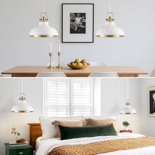 White and Gold Pendant Light (2 Count)