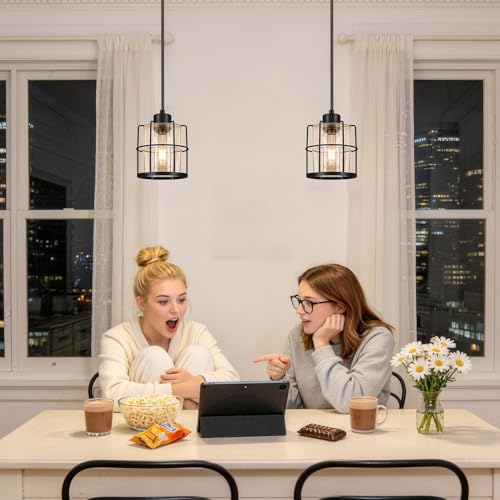 Black Pendant Lights Kitchen Island Set of 2 (2 Count)