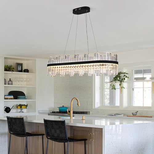 Black Led Modern Crystal Chandelier