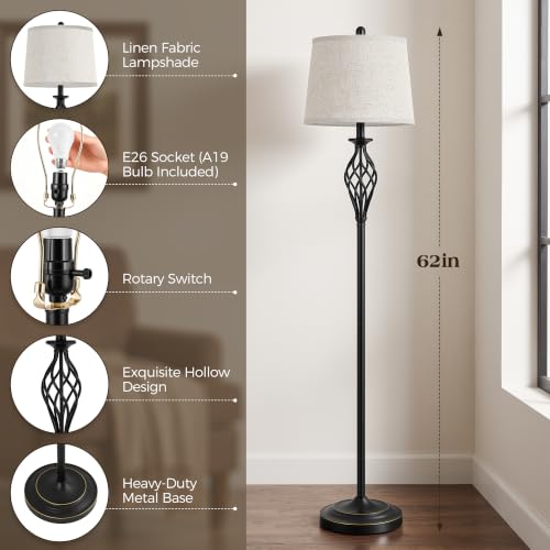 Floor Lamps for Living Room (Black)