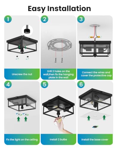 Outdoor Ceiling Light with Motion Sensor (2 Count)