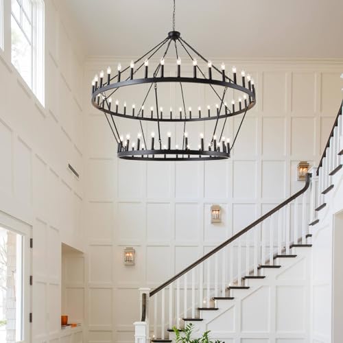 2 Tier Large Black Chandelier 70