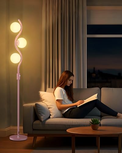 60IN Dimmable Pink Floor Lamp (3 Count)