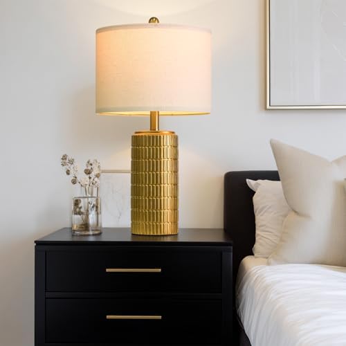 23" Brass Gold Ceramic Table Lamps for Living Room