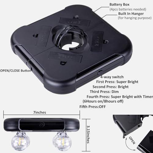 Battery Operated Patio LED Umbrella Light with G40 Bulbs